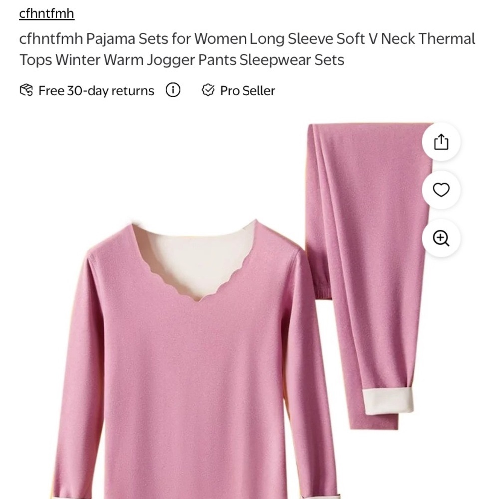 BRAND NEW 2 sets pink & black Thermal Pajamas. Fit girl large or women’s small